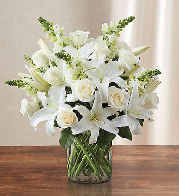 Classic All White Arrangement  for Sympathy