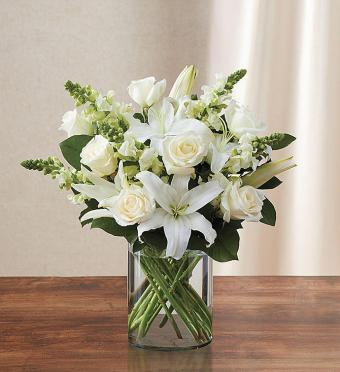 Classic All White Arrangement  for Sympathy