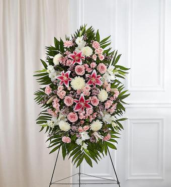 Pink &amp; White Sympathy Standing Spray