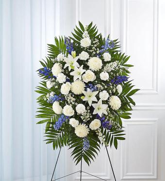 Blue &amp; White Sympathy Standing Spray