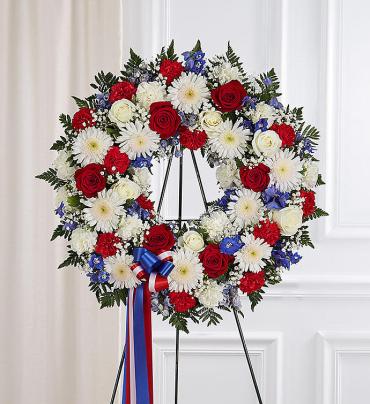 Serene Blessings Standing Wreath- Red, White & Blue