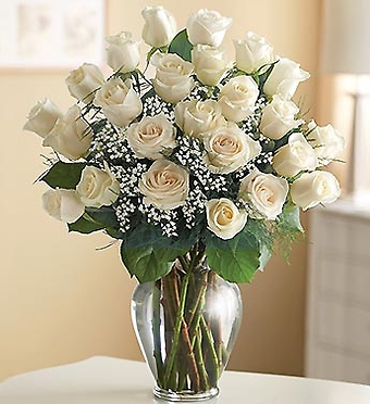 Long Stem White Roses