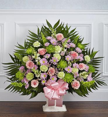 Heartfelt Tribute Floor Basket- Pastel