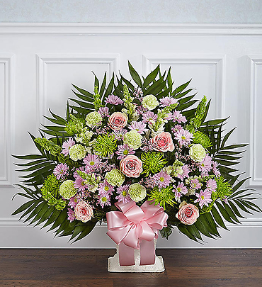 Heartfelt Tribute Floor Basket- Pastel