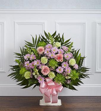 Heartfelt Tribute Floor Basket- Pastel