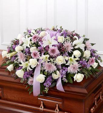 Lavender Half Casket Cover