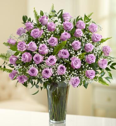 Long Stem Purple Roses