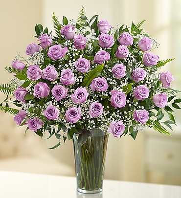 Long Stem Purple Roses