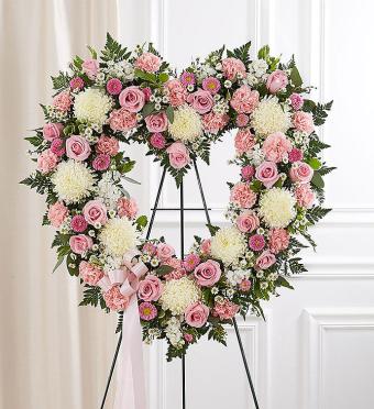 Always Remember Floral Heart Tribute- Pink