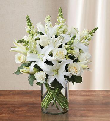 Classic All White Arrangement  for Sympathy