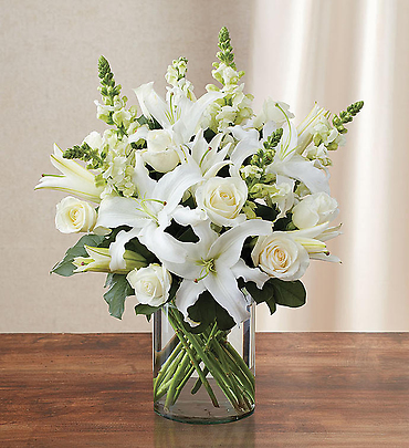 Classic All White Arrangement  for Sympathy