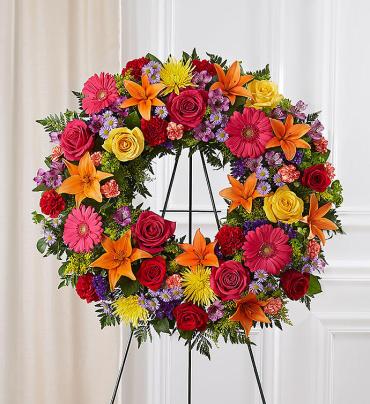 Serene Blessings Standing Wreath- Bright